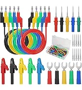 Linkstyle Updated 31PCS 4mm Test Lead Wire Cables, Test Leads Sets with Electrical Alligator Clip...