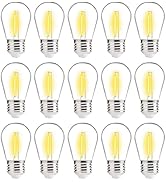 ALAMPEVER LED Outdoor Light Bulbs, S14 Replacement Bulbs for Outdoor String Lights, 15 Pack Shatt...