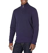 Essentials Men's Quarter-Zip French Rib Mock Neck Sweater, Casual Wear
