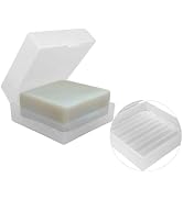 Travel Soap Container with Draining Layer, Square Soap Dish Bar Soap Holder for Shower with Lid S...
