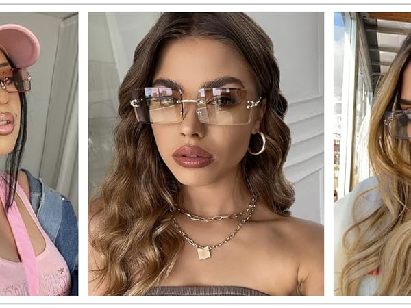 rimless sunglasses