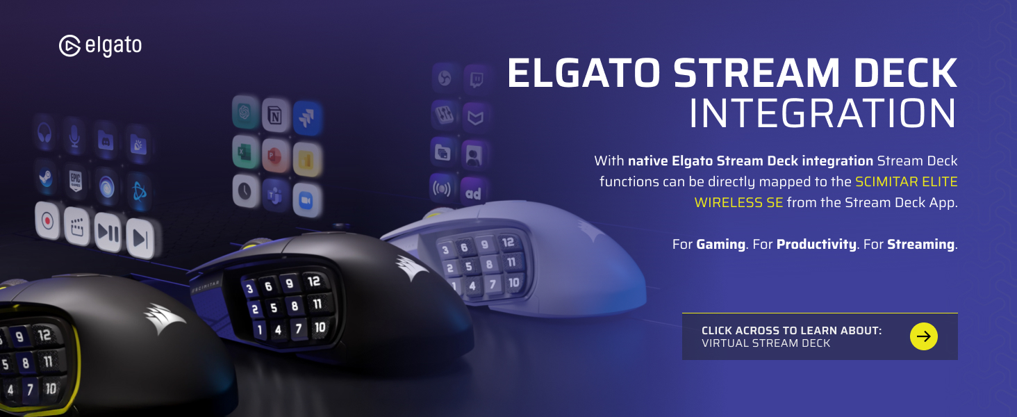 stream deck mouse, stream deck integration, stream deck app, gaming mouse, streaming mouse