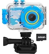 Upgrade Kids Underwater Camera Toy Birthday Gifts for 3-10 Year Old Girls Boys, Waterproof Mini T...