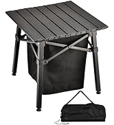 Pnbfhn Aluminum Camping Side Table, Compact Folding Outdoor Table, Portable Beach Table with Carr...