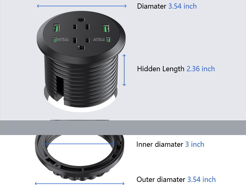 Desk Hole Grommet 3inch