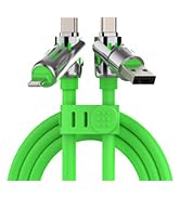 MFish 240W 4-in-1 Charging Cable with Carrying Case, 6.6FT Fast Charger USB-A &amp; USB-C to USB-C/Li...