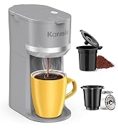 Karosie Single Serve Coffee Maker for K-Cup and Ground Coffee, Fast Brew, 6-12 oz Brew Sizes One ...