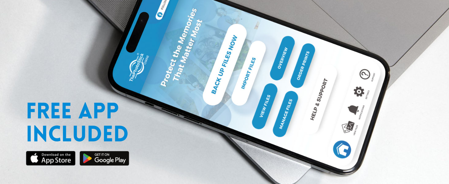 Free app included—Download from the Apple App Store or Google Play Store