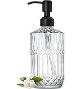 JASAI 18Oz Glass Soap Dispenser with Black Rust Proof Pump, Refillable Kitchen soap Dispenser Thi...
