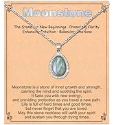 Tarsus Crystal Pendant Necklace for Women Teen Girls, Moonstone, Amethyst, Fashion Jewelry