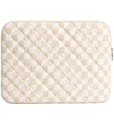 Puffy Quilted Laptop Sleeve 13 Inch, Cute Checkered Padded Protective Laptop Case for MacBook, No...