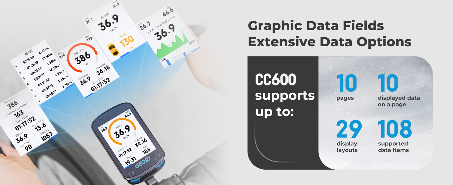 bike computer with extensive data