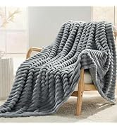 SUPRYNEX Gray Fleece Throw Blanket for Couch, Super Soft Cozy Blanket for Home Decor, Perfect Coz...