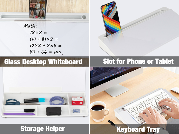 desktop whiteboard with calculator