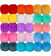 BQTQ 30 Pieces Faux Fur Pom Pom Fluffy Balls with Elastic Loop Faux Rabbit Fur Pom Pom for Hats B...
