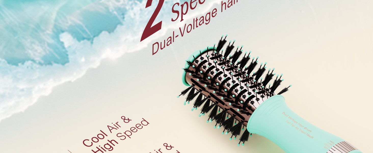 Travel hair dryer brush blow dryer brush in one