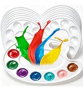 Hulameda Paint Tray Palettes, 15 PCS Plastic Oval White Paint Tray Palettes, Paint Palettes Paint...