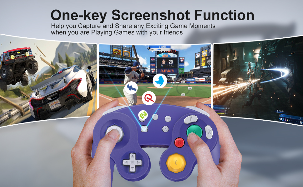 one-key screenshot wireless gamecube switch controller