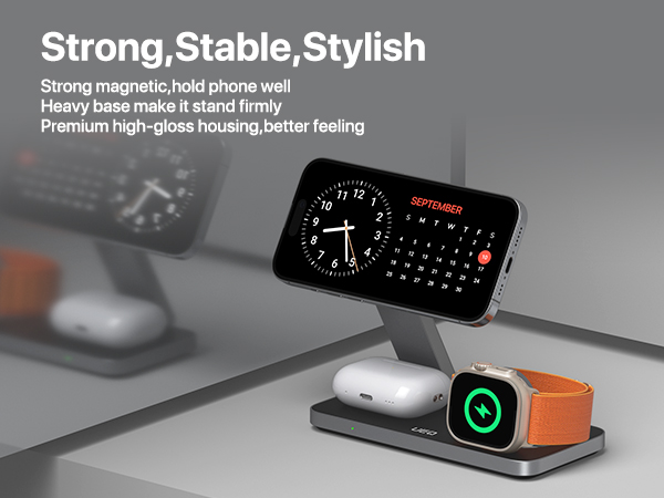 foldable 3 in 1 magnetic wireless charging station