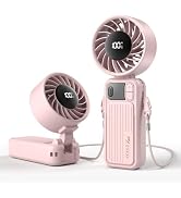 KinYiLO Portable Handheld Fan, 100 Speed Mini Personal Fan [16H Max Cooling Time], 180° Foldable ...