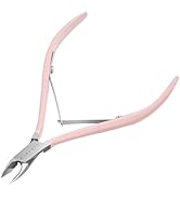 Makartt Cuticle Nippers, Pink Cuticle Trimmer Extremely Sharp Full Jaw Cuticle Cutter Nail Care f...