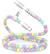 iMangoo 3ft Short USB C Cable Cute Colorful Beaded for Carplay Car Play Cord Tangle-Free for Appl...