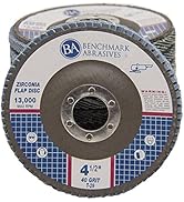 Benchmark Abrasives 4.5" x 7/8" Premium Zirconia Flap Disc Grinding Wheel 40 Grit Type 29-10 Pack