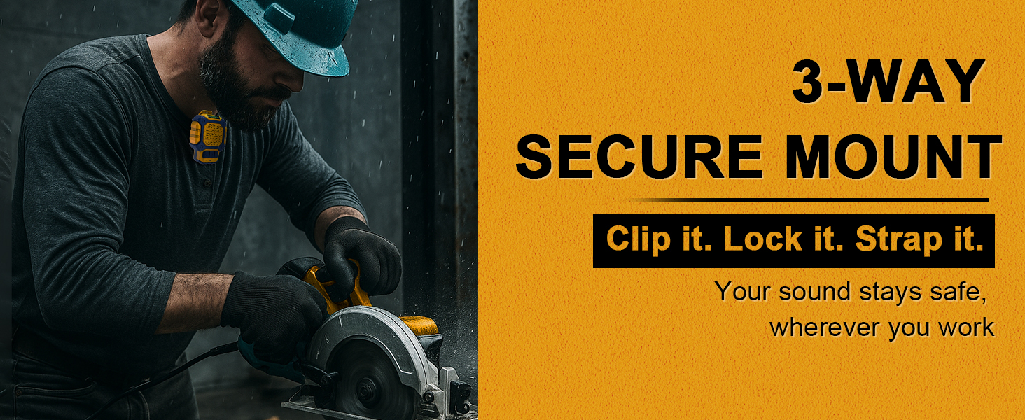 Wearable Bluetooth Speaker, IP56 Waterproof Clip On Wireless Portable Speaker