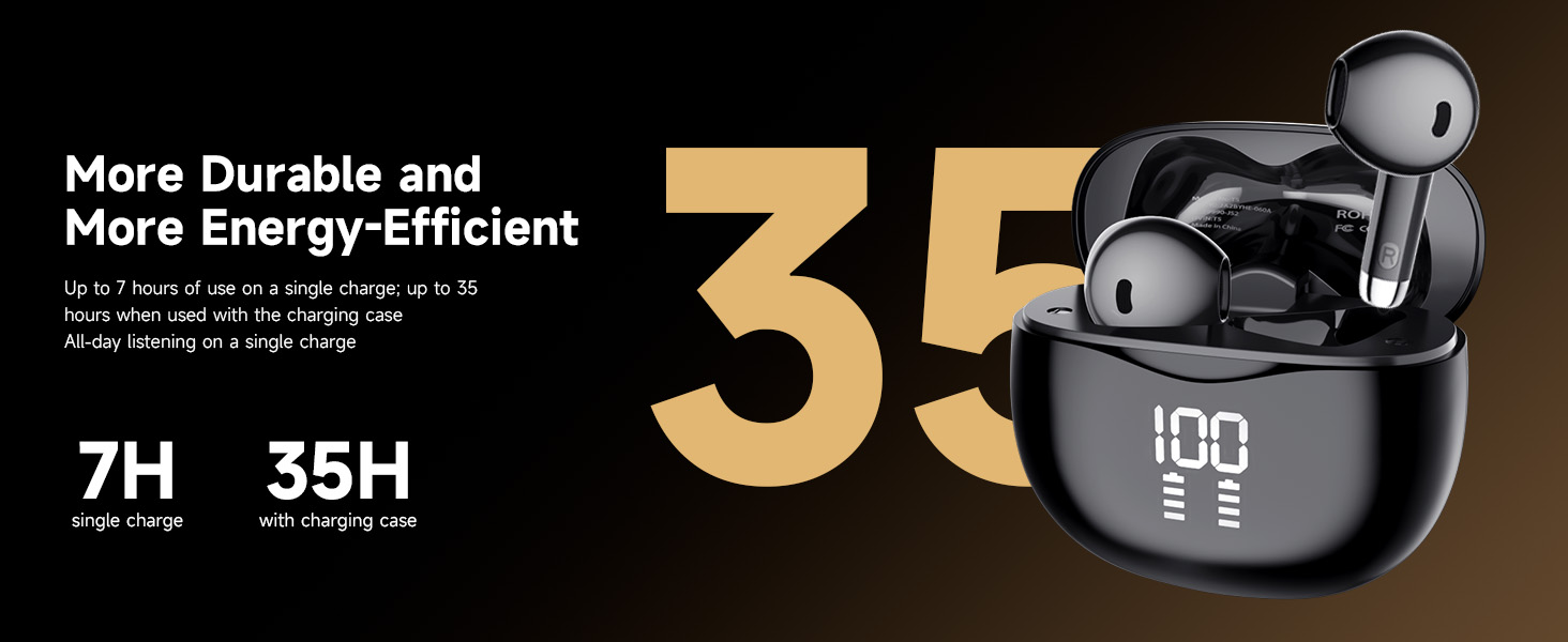 These headphones offer 7+35 hours of battery life.