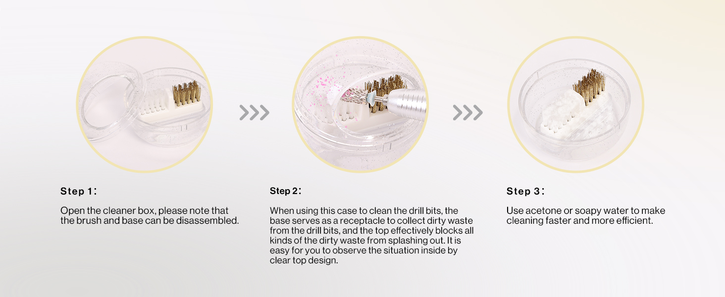 Nail Drill Bit Cleaner Box