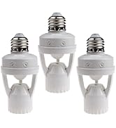 LPHUMEX 3pcs Motion Sensor Light Sockets, E26/E27 Screw in Motion Sensor Sockets for Existing Lig...
