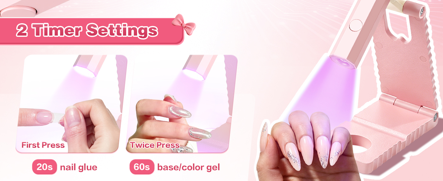 hand-free uv led nail light for gel nail polish with 2 timer setting