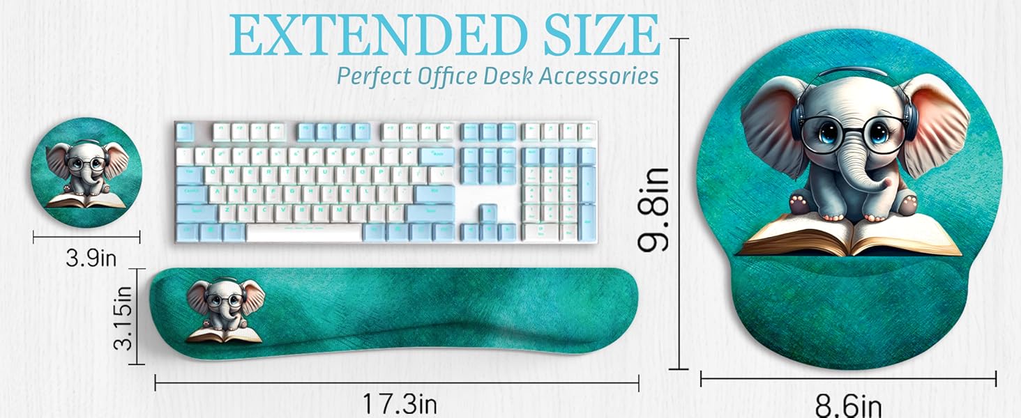 Elephant Cup Coaster Ergonomic Mouse Pad Desk Accessories