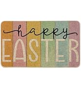 Artoid Mode Stripes Happy Easter Doormat, Spring Home Decor Low-Profile Switch Rug Door Mat Floor...