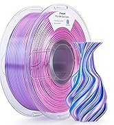 AMOLEN Silk PLA 3D Printer Filament, Shiny Dual Color-Sky Blue Pink PLAFilament 1.75mm