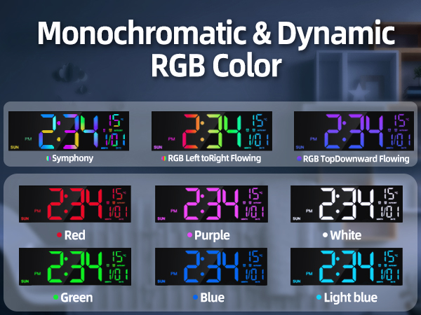 24 hour modern silent big extra large led display digital wall gym clocks