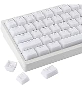 Tsungup Crystal Jelly White Keycaps, MDA Profile-Clear Translucent Jade Keycaps,130 Keys Shine Th...
