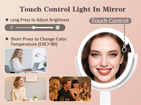 Mirror with 3 lights