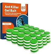 80 Pack Ant Bait Gel Stations for Common Household Ants, Indoor &amp; Outdoor Ant Traps, Effective Ca...