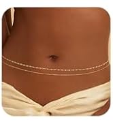 NECOCY 14K Gold Plated Waist Chain for Women, Sexy Beach Layered Belly Belt Chain Waterproof Bead...