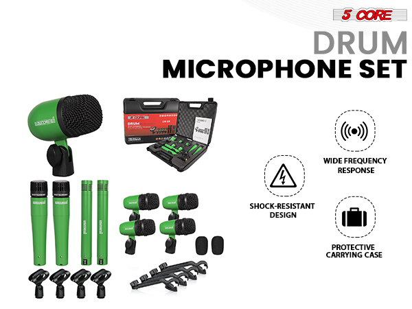 drum mic kit drum microphone set 9 piece drum set drum mic set recording studio kit percussion mic