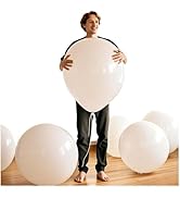 50 Pack White Balloons 24 Inch White Latex Party Balloon for Wedding, Birthday, Baby Shower and More