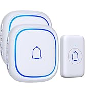 LetsWill Loud Wireless Doorbell with 2 Receivers IP66 Waterproof Door Bell Ringer Wireless 1000ft...