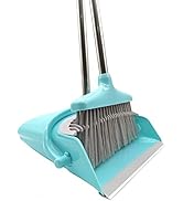 Xifando Extendable Long Handle Broom and Dustpan Set, Stainless Lightweight Upright Standing Broo...