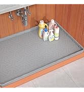 Sevenblue Under Sink Mat for Kitchen Waterproof, 34" × 22" Under Sink Liner and Protector for Bot...