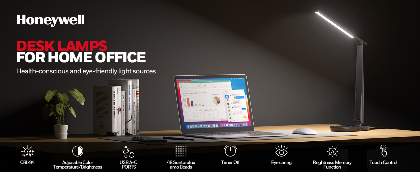 honeywell H2 desk lamp for home office,eye caring desk light