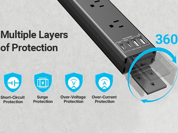 Mountable Surge Protector Power Strip