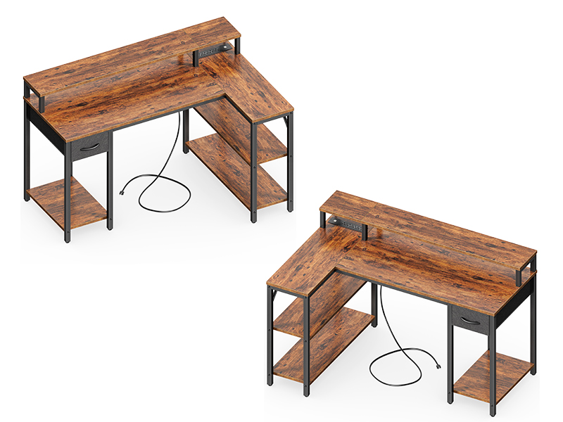 computer desk with power outlet