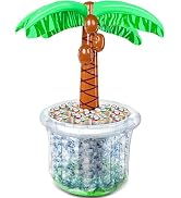JOYIN 60" Inflatable Palm Tree Cooler, Beach Theme Decor, Pool Party Decorations, Luau Hawaiian B...