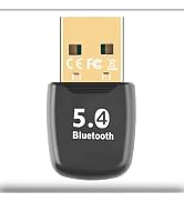 Bluetooth 5.4 Adapter for PC, USB Bluetooth Dongle Receiver for Wireless Keyboard, Mouse, Headpho...